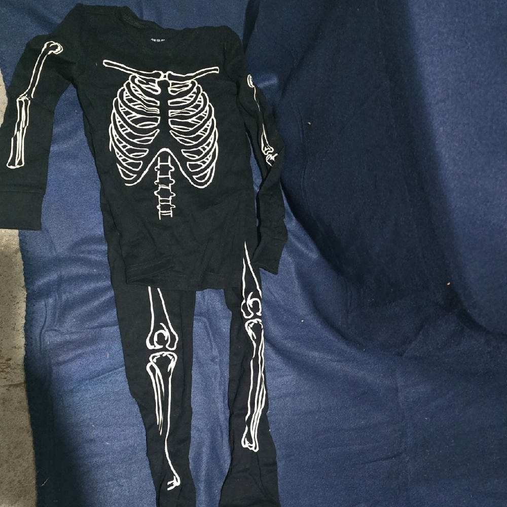 Old Navy Black and White Skeleton Kids Pajamas